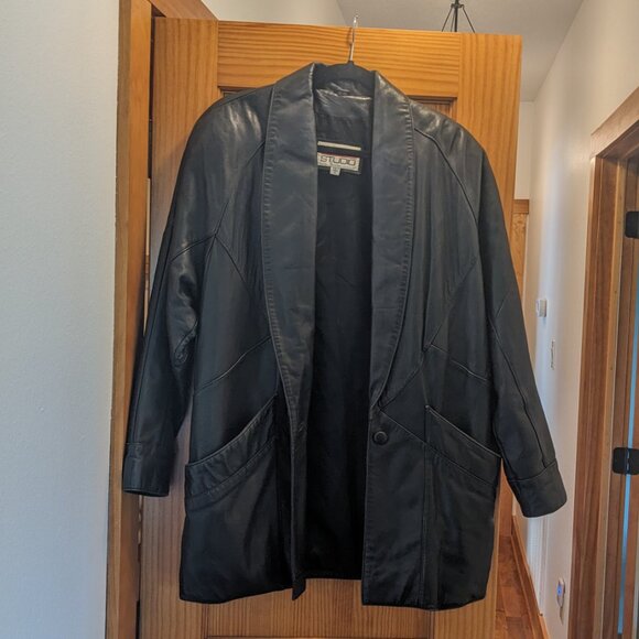 Vintage Pelle Black Leather M/W Jacket - Picture 2 of 8